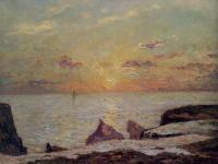 Maufra, Maxime - On the Cliffs of Belle Isle on Mer, Sunset